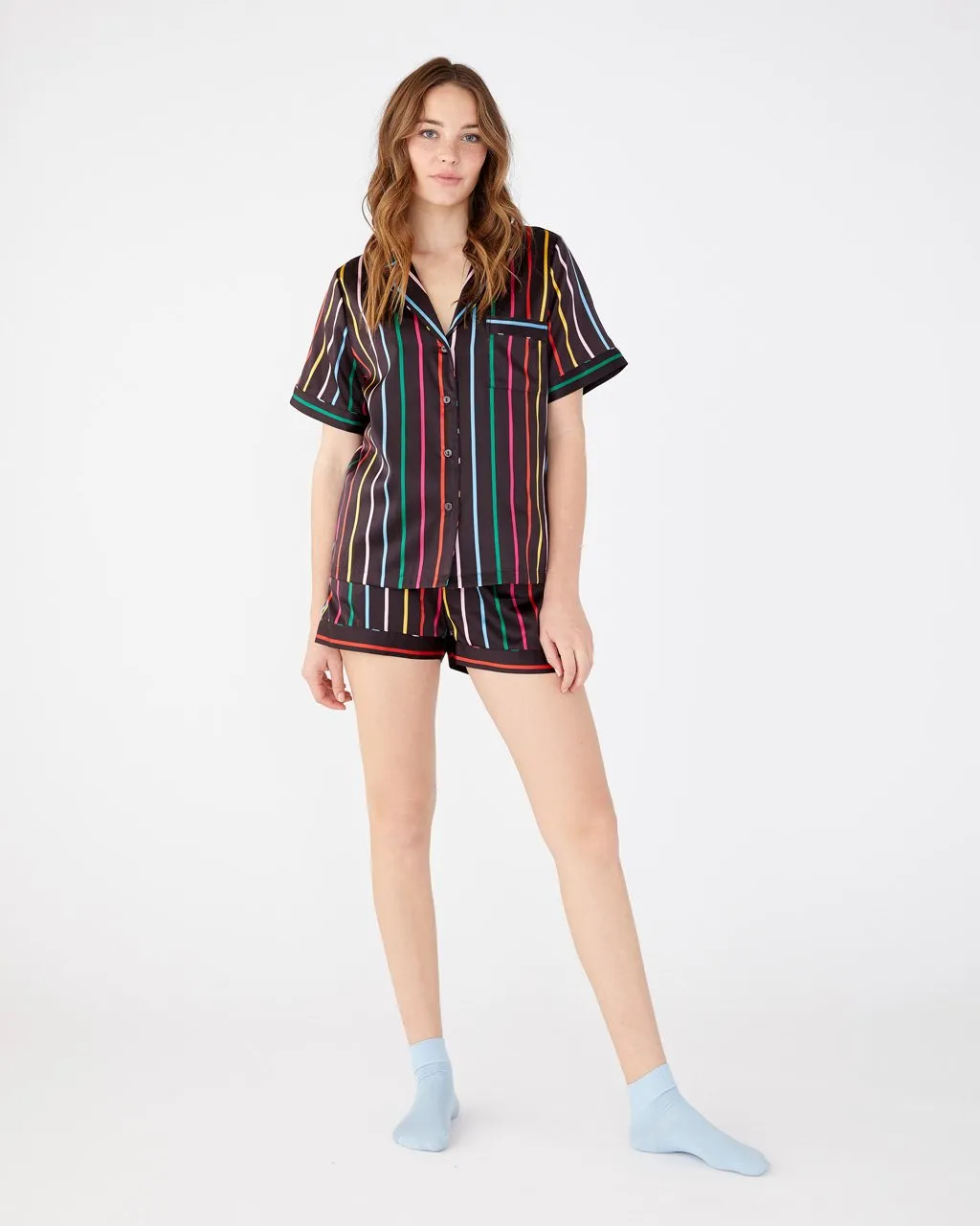 Silk Leisure Short - Disco Stripe