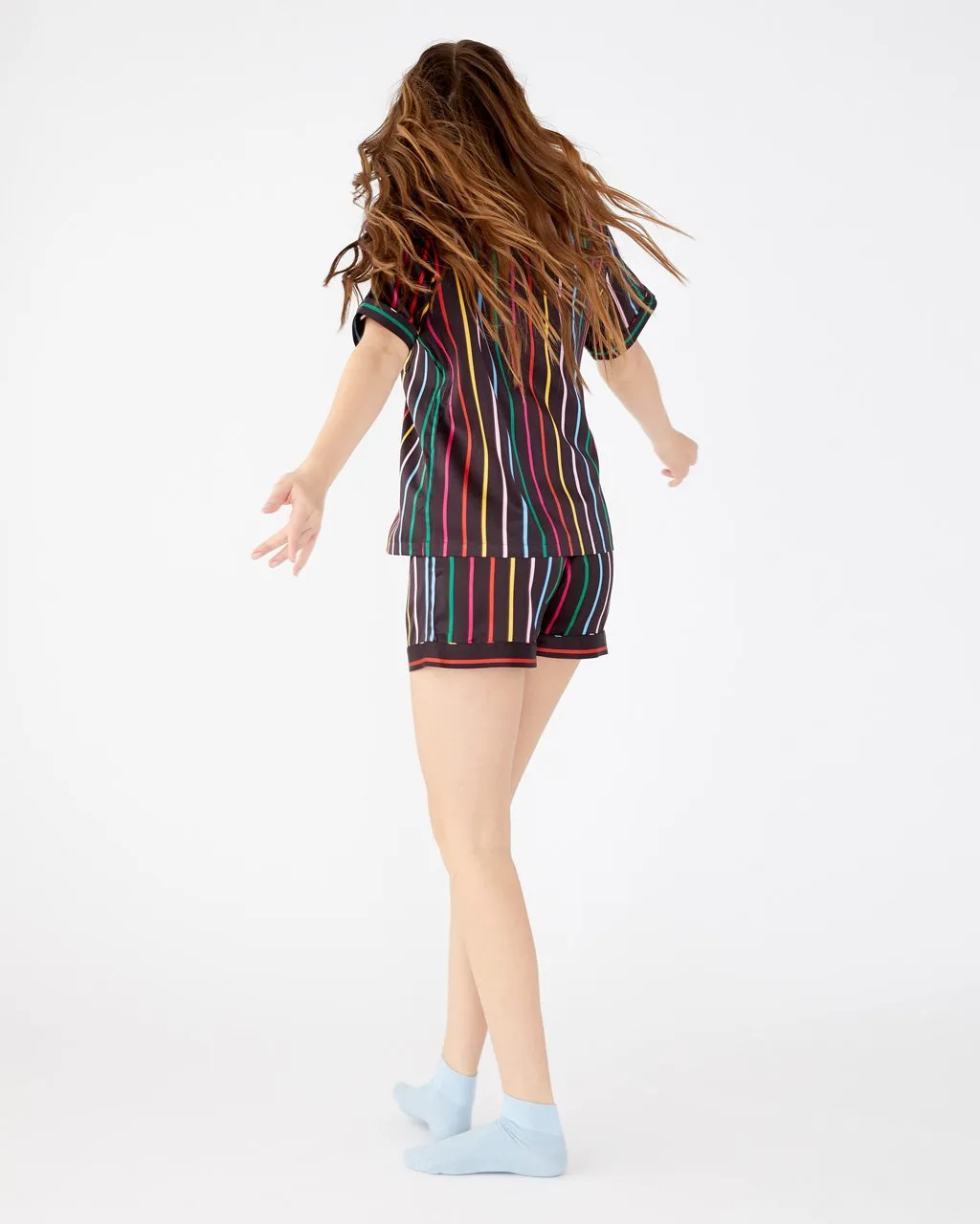 Silk Leisure Short - Disco Stripe