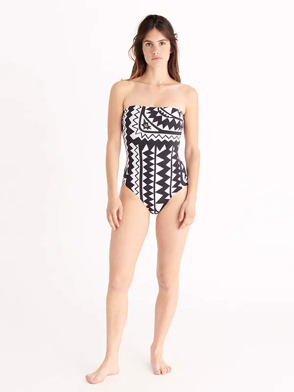 Totem Bustier One Piece in Imprime Tribu