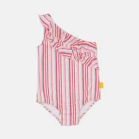 Tyoub One-shoulder One-Piece Eco Swimsuit Gelato Stripe Girls