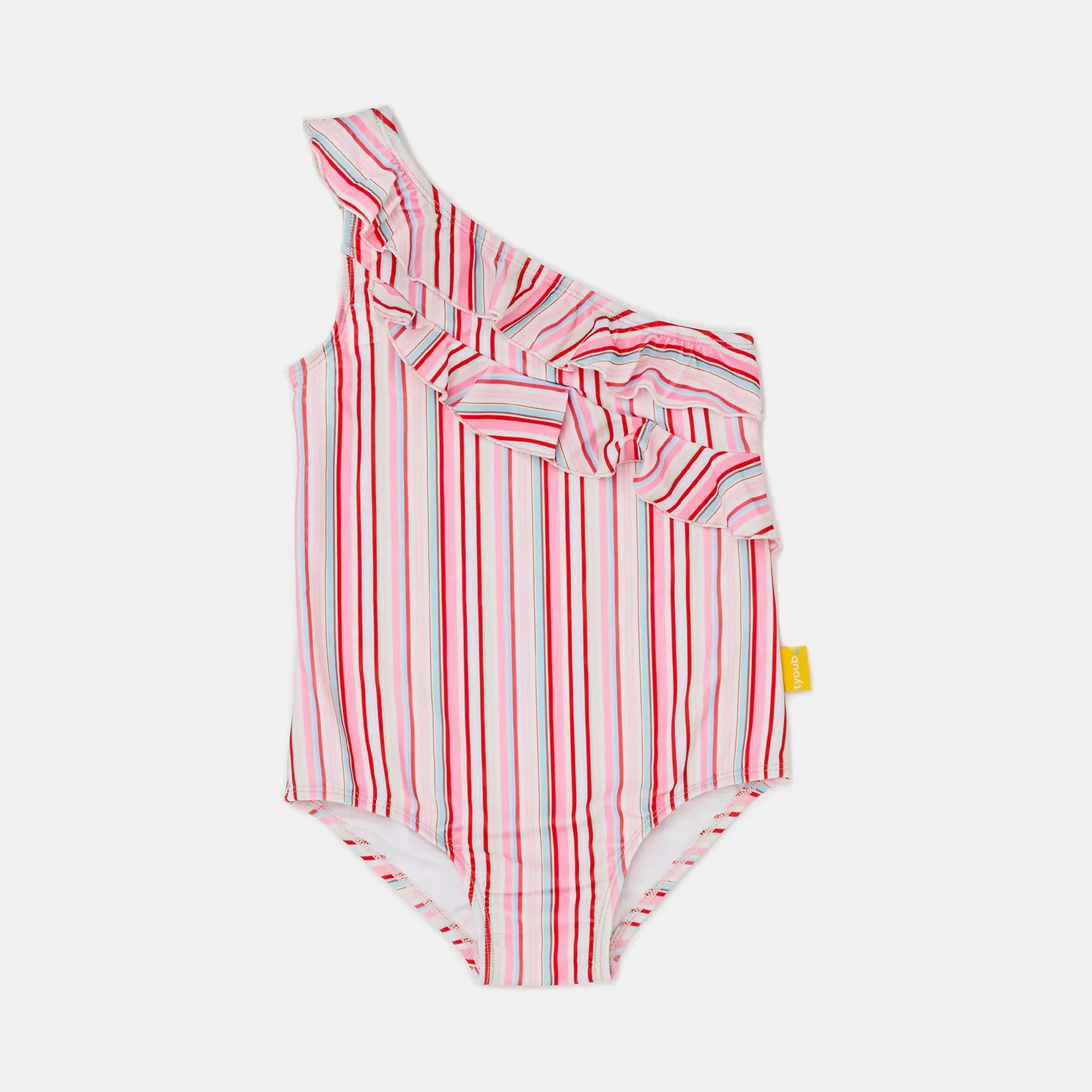 Tyoub One-shoulder One-Piece Eco Swimsuit Gelato Stripe Girls