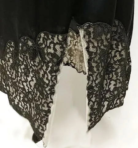 *VINTAGE '50s PENNY DALE ILLUSION HALF SLIP WITH EXQUISITE LACE & APPLIQUES