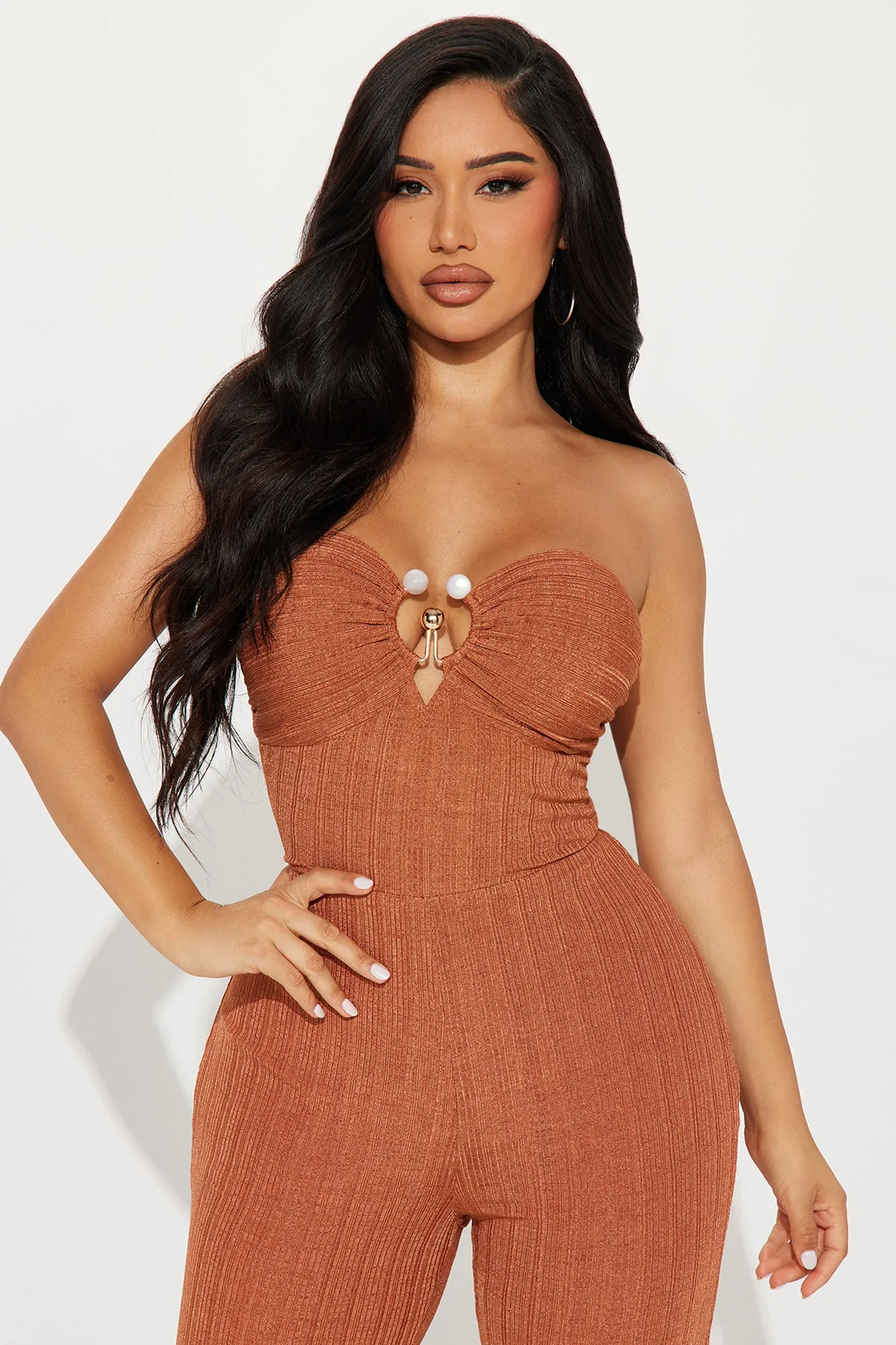 With Or Without Sun Jumpsuit - Cognac